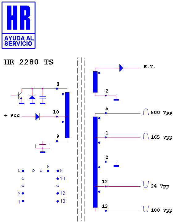 Schematic diagram for HR 2280 TS